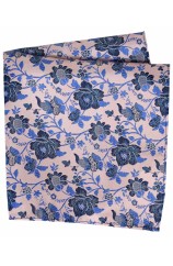 Soprano Dusky Pink Floral Pattern Silk Handkerchief
