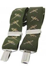 Soprano Flying Pheasant Green 35mm X Style Braces