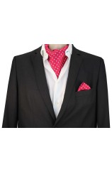 Soprano Silk Twill White Polka Dots On Fusia Ground Cravat