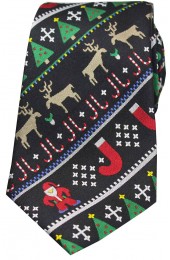 Multi Coloured Christmas Themed Woven Silk Tie
