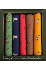 Soprano Country Themed Pack Of Five Cotton Handkerchiefs