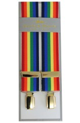 Erwin & Morris Made in UK Rainbow Coloured Fashion 35mm 4 Clip Braces