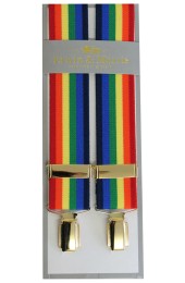 Erwin & Morris Made in UK Rainbow Coloured Fashion 35mm 4 Clip Braces