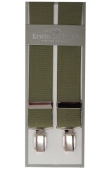Erwin & Morris Made in UK Khaki  Green 35mm 4 Clip Braces