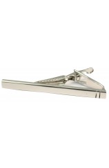 Soprano Brushed Silver Coloured Grill Tie Bar For Slim Ties