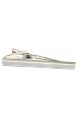 Soprano Brushed Silver Coloured Grill Tie Bar For Slim Ties