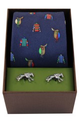 Jockey Racing Colours & Saddles Tie Cufflink Set