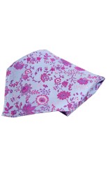 Posh & Dandy Light Blue Purple Pink Floral Luxury Silk Pocket Square