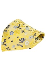 Posh & Dandy Bright Gold Flower Design Luxury Silk Pocket Square