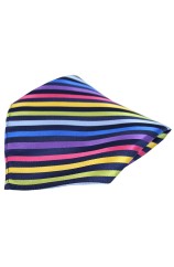 Posh & Dandy Multicoloured Thin Stripes Luxury Silk Pocket Square