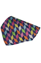 Posh And Dandy Multi Coloured Geometric Shapes Silk Hanky