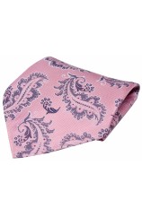 Dusky Pink With Large Paisley Design Silk Pocket Square