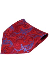 Soprano Red and Sky Paisley Silk Hanky