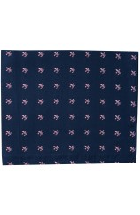 Soprano Navy with Pink Fleur De Lis Silk Pocket Square