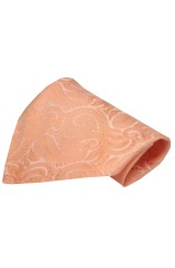 Soprano Peach Paisley Silk Pocket Square