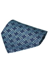 Navy And Blue Windmill Design Silk Hanky