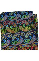 Posh & Dandy Multi Coloured Swirly Paisley Silk Hanky