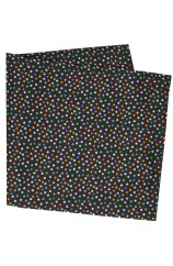 Posh And Dandy Black Ground Multi Pin Dots Silk Pocket Square