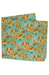 Posh And Dandy Duck Egg Blue Floral Silk Pocket Square