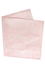 Soprano Pastel Pink With Ivory Flowers Silk Pocket Square