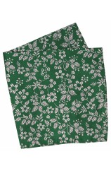 Soprano Forest Green Floral Silk Pocket Square 