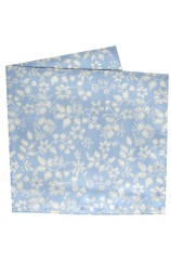 Soprano Sky With White Flowers Silk Pocket Square
