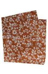 Soprano Rust Floral Silk Pocket Square 