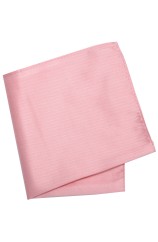 Soprano Plain Pink Diagonal Twill Mens Silk Pocket Square