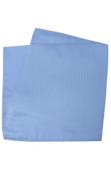 Soprano Sky Blue Herringbone Silk Pocket Square