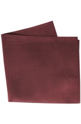 Soprano Cherry Herringbone Silk Pocket Square