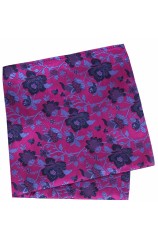 Soprano Fuchsia Blue and Navy Silk Pocket Square