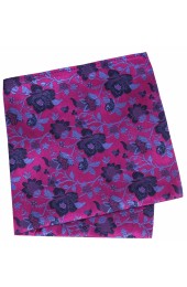 Soprano Fuchsia Blue and Navy Silk Pocket Square