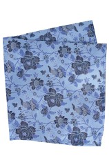Soprano Sky Blue Floral Patterned Silk Handkerchief