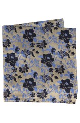 Soprano Light Bronze Floral Patterned Silk Handkerchief