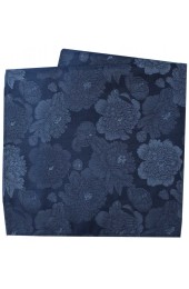 Soprano Large Blue Flowers Luxury Silk Pocket Square