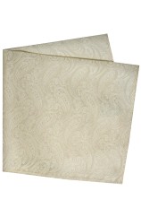 Soprano Ivory Tonal Paisley Silk Pocket Hanky