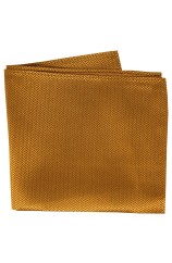 Soprano Mustard Herringbone Silk Pocket Square