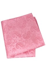 Soprano Baby Pink Paisley Silk Pocket Square