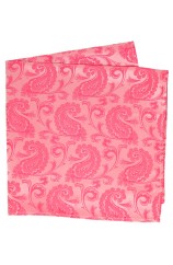 Soprano Fuchsia Paisley Silk Pocket Square