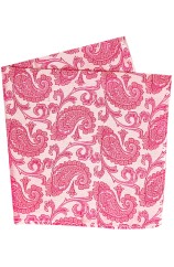 Soprano Fuchsia Paisley Silk Pocket Square