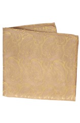 Soprano Champagne Gold Paisley Luxury Silk Hanky