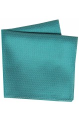 Soprano Teal Herringbone Silk Hanky