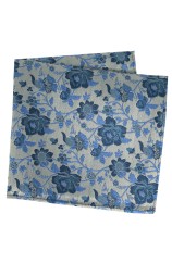 Soprano Light Grey Floral Patterned Silk Hanky