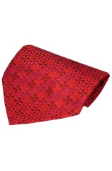 Red Ground With Multi coloured Windmill Design Silk Hanky