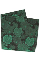 Soprano Shades Of Green Large Flowers Silk Pocket Square