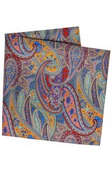 Posh And Dandy Bright Colours Paisley Silk Pocket Square