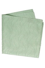 Soprano Mint Tonal Paisley Silk Pocket Hanky