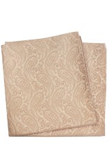 Soprano Beige Tonal Paisley Silk Pocket Hanky