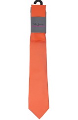  Mr Jason Matching Plain Orange Polyester Tie And Hanky Set 