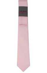  Mr Jason Matching Plain Pink Polyester Tie And Hanky Set 